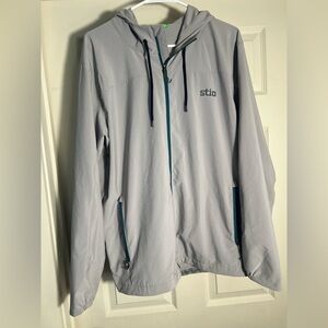 Stio CFS Hooded Jacket Windproof Waterproof Grey Mens Size Large